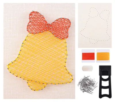 String Art Set Weihnachtsglocke, DIY 3D Bastelset für Erwachsene