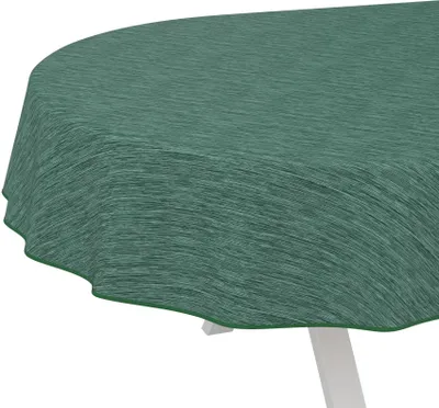 Produktbild von Tischdecke Wachstuch Einfarbig Grün Robust Wasserabweisend Oval Breite 140 cm Länge 220 cm