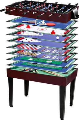Obrázek produktu pro GamesPlanet® Multifunkční herní stůl 15 v 1, tmavě hnědý