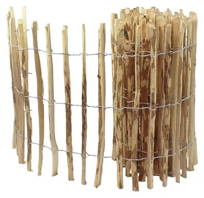 Image de Clôture en noisetier - Rouleau 5 m - Hauteur 80 cm - Espacement 7-8 cm - Clôture de jardin en bois naturel