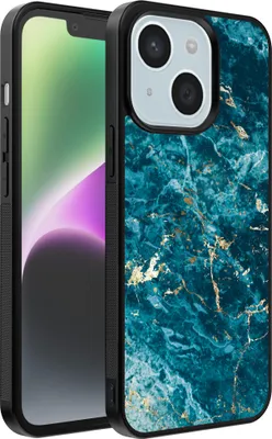 Obrázok produktu pre Smartphonica Puzdro na telefón pre iPhone 14 Plus s mramorovou potlačou - Zadný kryt z TPU s mramorovým dizajnom - modrý