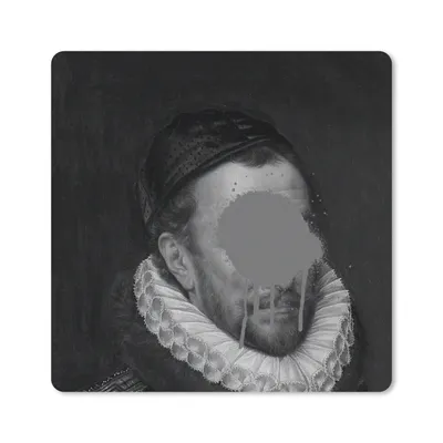 Produktbild von MuchoWow® Mauspad Mousepad Porträt von Wilhelm I. - Adriaen Thomasz - Schwarz und Weiß 20x20 cm - Mousepads - Maus Mat - Pad - Mausunterlage - Desk Mat - Bureauartikeln