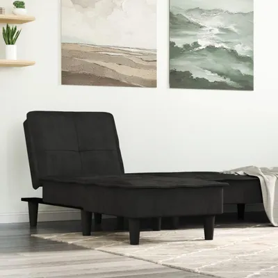 Productafbeelding van vidaXL Chaise longue, zwart, fluweel