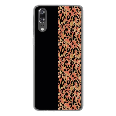 Produktbild von MuchoWow® Handyhülle Schutzhülle Hülle für Huawei P20 Pantherdruck - Gold - Schwarz Silikon Softcase Handy Hülle - Hardcover