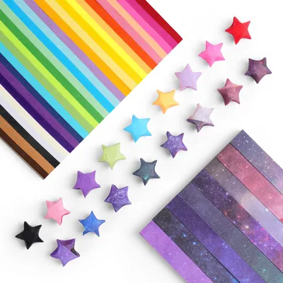 Origami Sternenstreifen, 1080 Stück, 27 Farben + Sternenhimmel