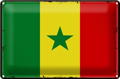 Produktbild von Blechschild Flagge Senegal 30x20cm Retro Flag of Senegal