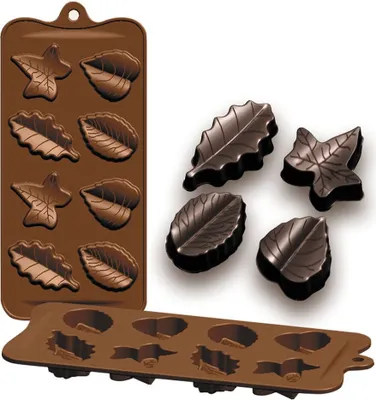 Produktbild von Ibili Silikon Schokoladenform In Form Eines Butterblattes Braun  Braun One Size