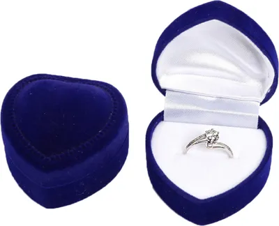 Produktbild von Herzform Fingerring Ohrstecker Schmuck Display Halter Aufbewahrungsbox Container-Saphirblau-weiß