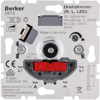 Immagine prodotto di Berker dimmer rotativo 20-500W/VA 2873