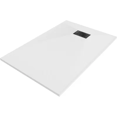 Zdjęcie produktu dla Mexen Hugo brodzik prostokątny SMC 80 x 70 cm, biały, maskownica czarna - 42107080-B