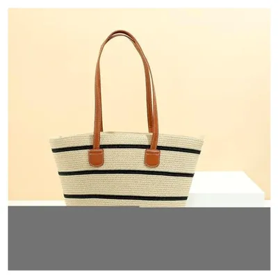 Produktbild von Strohtaschen für Damen - Geflochtene Shopper für Bohemian-Stil zur Aufbewahrung von Make-up, für Urlaub, Einkäufe und Reisen