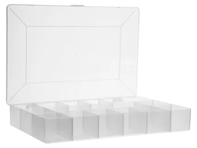 Produktbild von Aufbewahrungsbox Kunststoff mit Fächern Five® - Transparent - Sortierboxen | Stapelbar | Mit Deckel