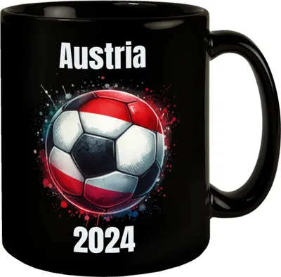 Produktbild von Fußball Österreich Flagge Tasse in Schwarz