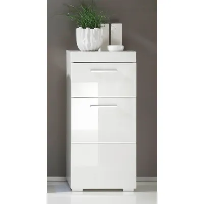 Produktbild von Beistellschrank Badezimmermöbel ALTENA-19 in Weiß Hochglanz, B/H/T: ca. 37/79/31 cm