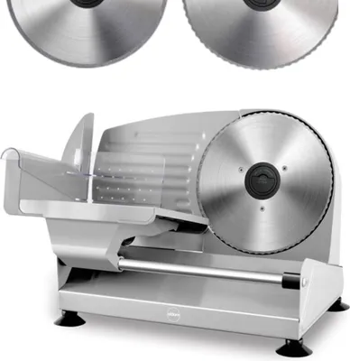 Produktbild von Eldom Professional Fleischhobel - Inklusive 2x Edelstahl-Trennscheibe - ø 19cm - Dünner Schneider - Allesschneider - Allesschneider für Zuhause