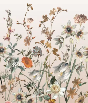 Productafbeelding van ESTAhome fotobehang veldbloemen beige en oranje 150 x 279 cm