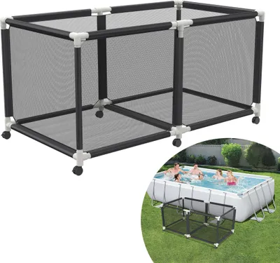 Produktbild von UISEBRT Pool-Aufbewahrungsbox Roll-Organizer 160x78x88cm – Große Kapazität Mesh-Netz-Organizer für Schwimmbadausrüstung, Pool-Nudeln, Spielzeug & Handtücher