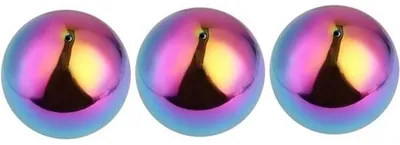 Productafbeelding van Metalen Ballen Set - Spiegelbollen Tuin - Tuin Decoratie - Roestvrij Staal - 3 stuks 12cm - Zilverkleurig