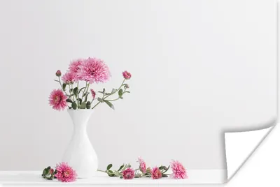 Produktbild von MuchoWow® Poster Chrysanthemen - Rosa - Stilleben 60x40 cm - Schlafzimmerdekoration