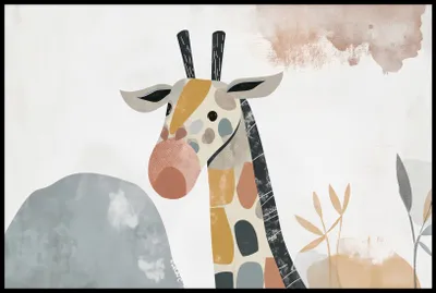 Image de Affiche 91,5 x 61 cm Girafe Enfant