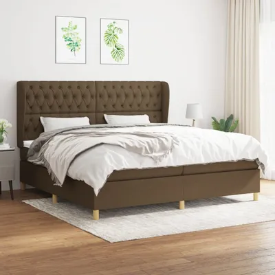 Produktbild von CLORIS Boxspringbett Polsterbett mit Matratze Dunkelbraun 200x200 cm Stoff, 96,13 kg