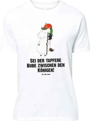 Produktbild von Mr. & Mrs. Panda Größe M T-Shirt Einhorn Junge - Weiß - Geschenk, mit Spruch, Bube, Tshirt, Unicorn, Herren, Mittelalter, Shirt, Einhörner