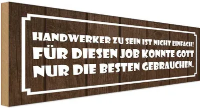 Produktbild von vianmo Holzschild 10x27 cm Handwerker sein nicht einfach Dekoration