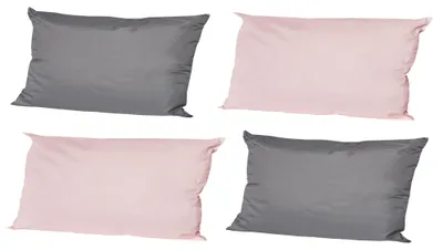 Produktbild von JACK 4x Outdoor Lounge Kissen 30x50cm viele Farben Dekokissen inkl. Füllung Wasserfest Sitzkissen Garten Stuhl, Farbe:2x Anthrazit - 2x Rosa