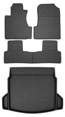 Productafbeelding van Rubberen automatten + kofferbakmat voor Honda CR-V IV 2011-2018 – 5-delig, zwart, op maat – Wielganizator SolidPRO