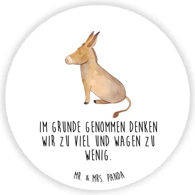 Produktbild von Mr. & Mrs. Panda Kühlschrankmagnet Esel - Weiß - Geschenk, Tapferkeit, Erfolg, haftmagnet, Kühlschrank Magnet, rundmagnet, Ziel, Lustige Sprüche, pinnwand, Weisheit