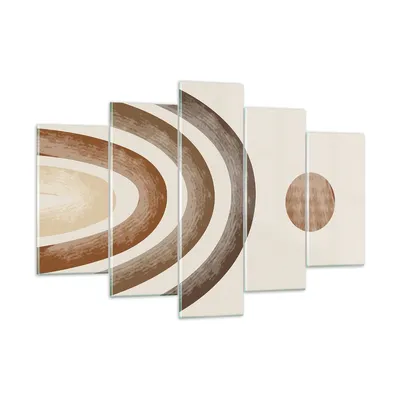 Produktbild von Bilder auf glas - 5 Teile - Stück geometrisch Boho - 150x100cm - Glasbilder - Wandbilder - Bilder - zum Aufhängen bereit - Wanddekoration aus Glas - Glas Bilder - Wandbild auf Glas - GEA150x100-4841