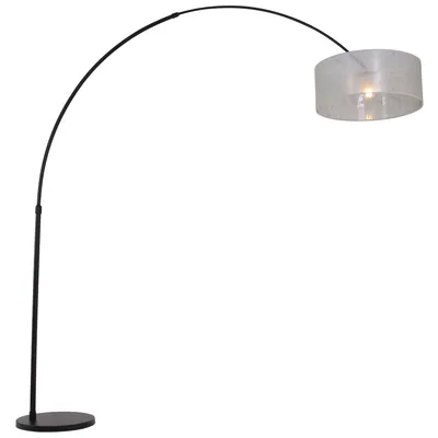 Produktbild von Steinhauer Stehleuchte Sparkled Light 1-flammig Schwarz Matt/ Silber 125-166x34cm
