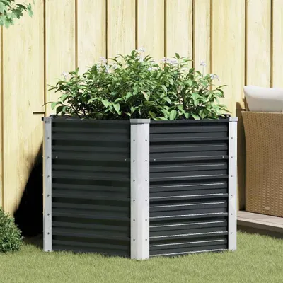 Produktbild von vidaXL Garten-Hochbeet Anthrazit 129 x 129 x 77 cm Verzinkter Stahl