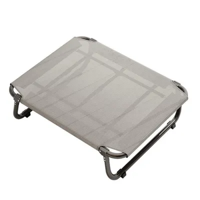 Produktbild von Faltbares, erhöhtes Hundebett, feuchtigkeitsbeständig, atmungsaktiv, robust, alle Jahreszeiten, Hahnentrittmuster, 61×50×13 cm