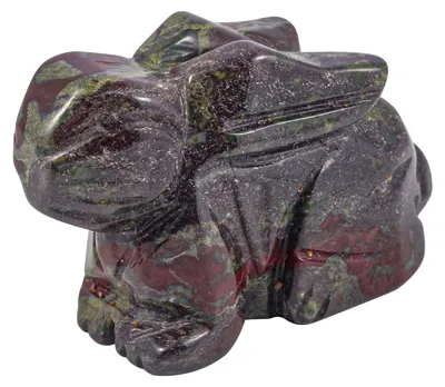 Konijnenskulptur aus Kristall, 5 cm, Drachenblutstein