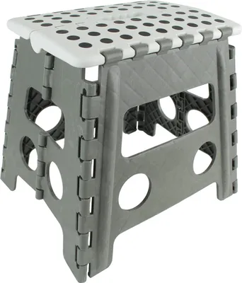 Produktbild von Zusammenklappbarer Tritthocker - Grau - 32 x 36 cm - Haushaltshocker