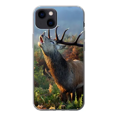 Produktbild von MuchoWow® Handyhülle Schutzhülle Hülle für iPhone 13 Hirsche - Wald - Nebel Silikon Softcase Handy Hülle - Karteninhaber