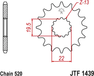 Produktbild von Jt Vorderes Ritzel 4103 15 Für Suzuki Lt 160 '89-'01, Lt 230 '86-'93 (410315Jt) (Kette 520)