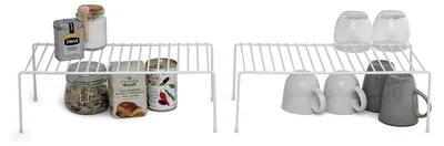 Produktbild von Küchenschrank-Organizer – 2er-Set Aufbewahrungsregale – Weiß