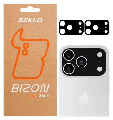 A product packaging for camera lens glass protectors for an iPhone, shown next to a representation of the product on a phone.