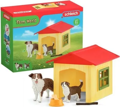 Image de Figurine Chien Schleich FARM WORLD, Coffret pour Enfants 3 ans, 18,8 x 8,2 x 14,7 cm, Figurine Niche