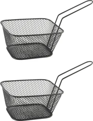 Produktbild von Servierkörbe - 14 x 11 cm - Schwarz - Metall - 2er Set