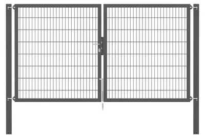Produktbild von Alberts Doppeltor Flexo Plus mit Zubehör, zum Einbetonieren, anthrazit, Breite 300 cm, Höhe 160 cm, Pfostenstärke 100 x 100 mm