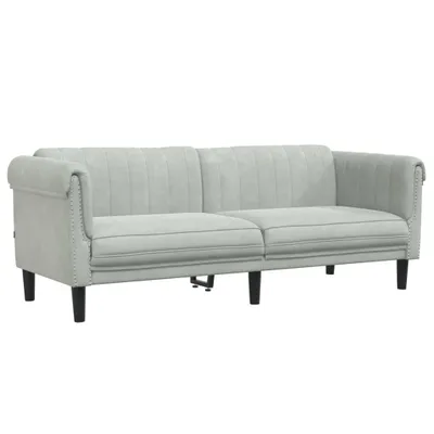 Produktbild von vidaXL Sofa 3-Sitzer Hellgrau Samt
