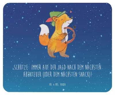 Produktbild von Mr. & Mrs. Panda Mouse Pad Abenteuer Schütze - Sternenhimmel Blau - Geschenk, Tierkreiszeichen, Mauspad, Abenteuerlust, Horoskop, Geschenke Sternzeichen, Erlebnisse