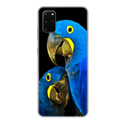 Produktbild von MuchoWow® Handyhülle Schutzhülle Hülle für Samsung Galaxy S20 Plus Papagei - Vogel - Federn - Blau Silikon Softcase Handy Hülle - Hartschale