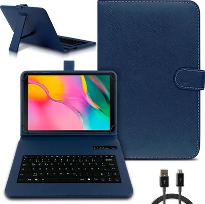 Produktbild von Tastatur Tasche für Doogee Tab A9 / A9 Pro 10.1 Bluetooth Hülle QWERTZ TastaturFarben:Blau