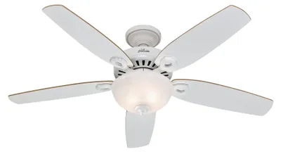 Immagine prodotto di Ventilatore da soffitto con luce e catene Builder Deluxe Bianco 132 cm
