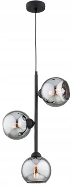 Produktbild von KAR-LIGHTING Pendelleuchte 3-flammig Schwarz Glas & Metall – Höhenverstellbare Hängeleuchte für Esszimmer & Küche – E27