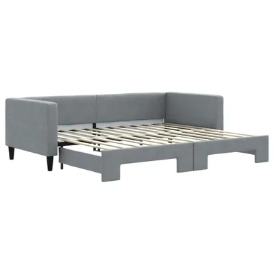Produktbild von vidaXL Tagesbett Ausziehbar Hellgrau 90x200 cm Stoff